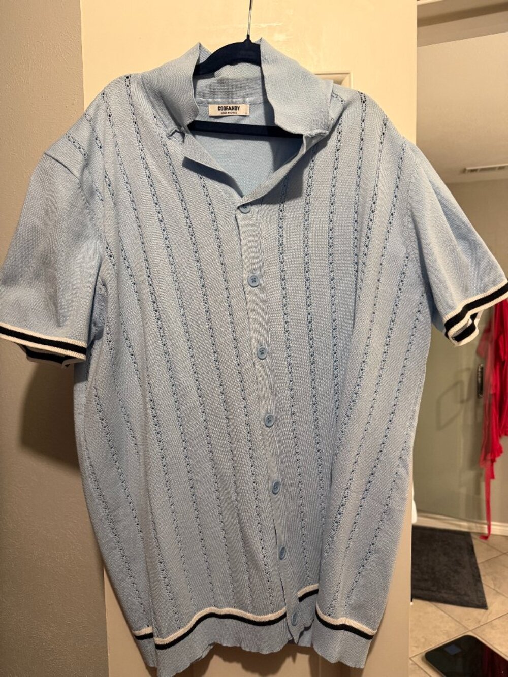 COOFANDY Men Knit Shirts Short Sleeve Button Down Polo Shirt Fashion/Casual